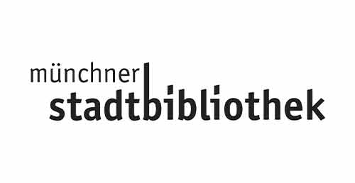 Logo der Münchner Stadtbibliothek mit schlichtem schwarzen Schriftzug.